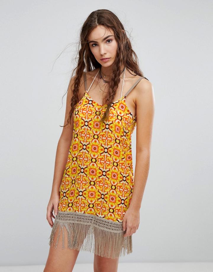 Maaji Beach Dress In Abstract Print - Orange