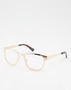 Quay Blue Light Glasses With Gold And Black Frame
