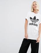 Adidas Originals Oversized T-shirt With Trefoil Logo - White