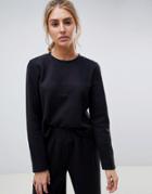 Asos Design Lounge Brushed Ribbed Sweat-black