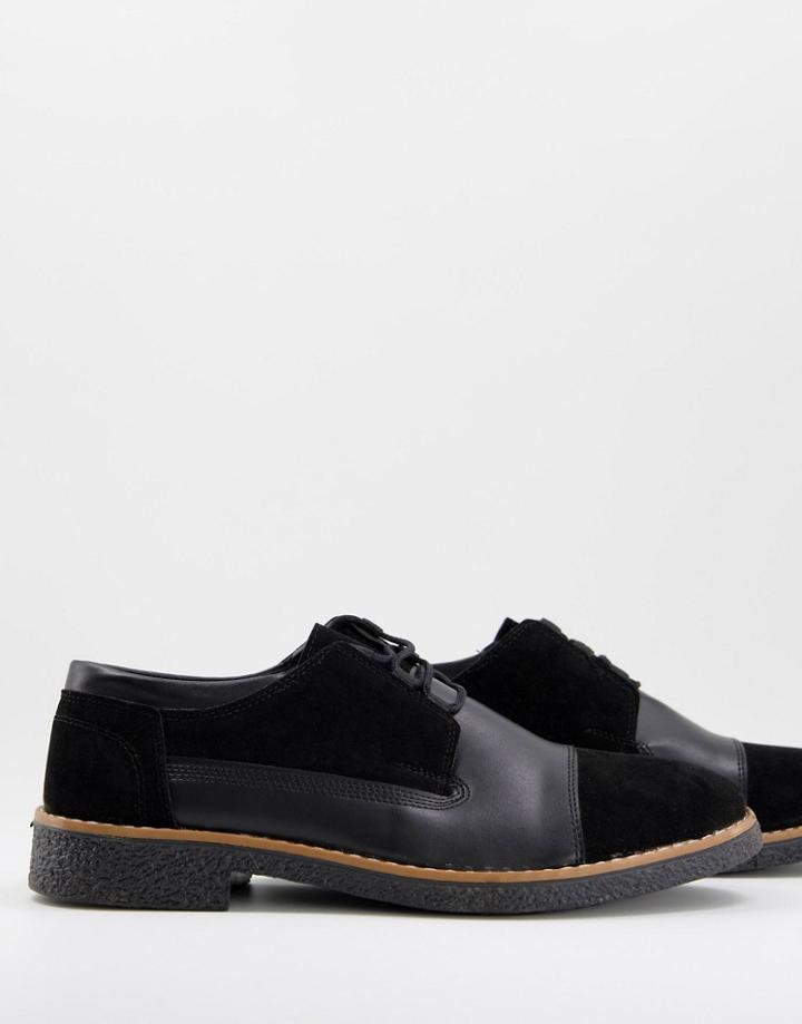 Bolongaro Trevor Faux Leather And Suede Lace-up Shoes-black