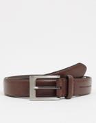 French Connection Keeper Buckle Belt In Brown Leather
