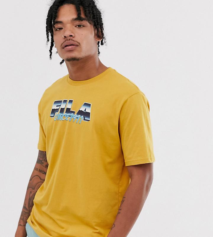 Fila Acer Logo T-shirt In Beige Exclusive At Asos