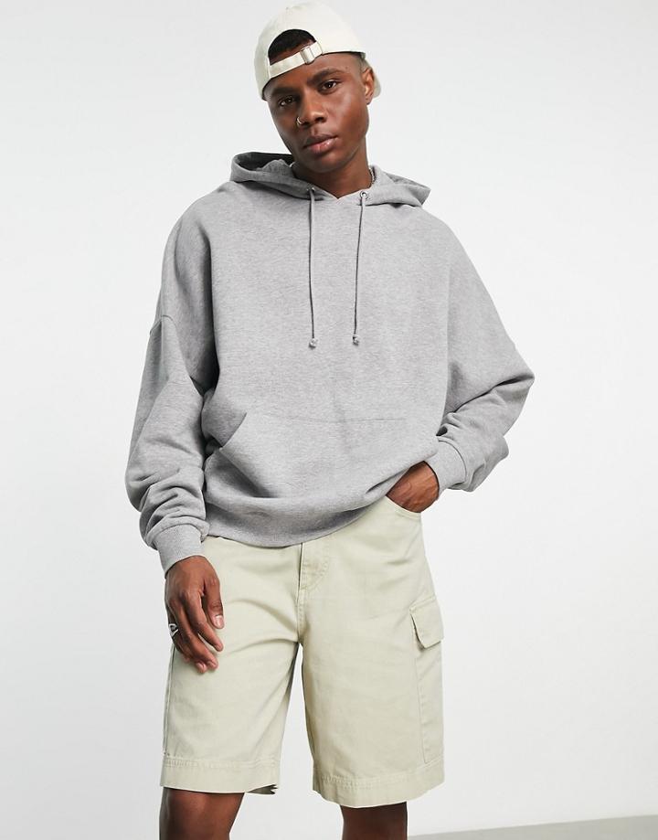 Asos Design Super Oversized Hoodie In Gray Heather