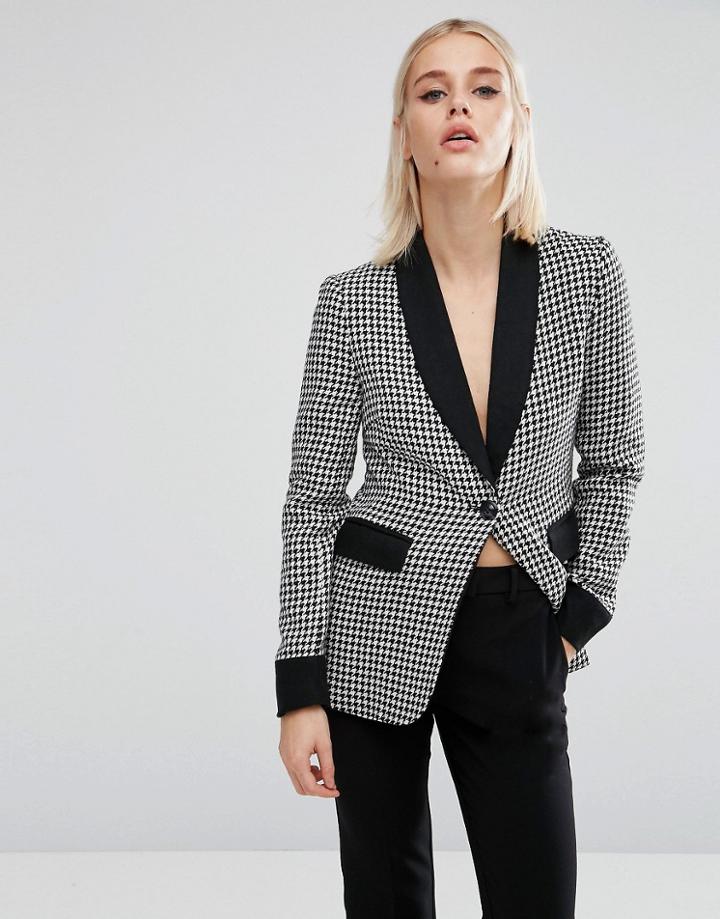 Fashion Union Dogtooth Blazer Co-ord - Multi