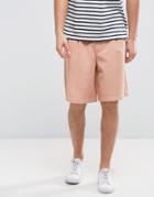 Asos Slim Basketball Shorts With Elasticated Waist In Pink - Pink