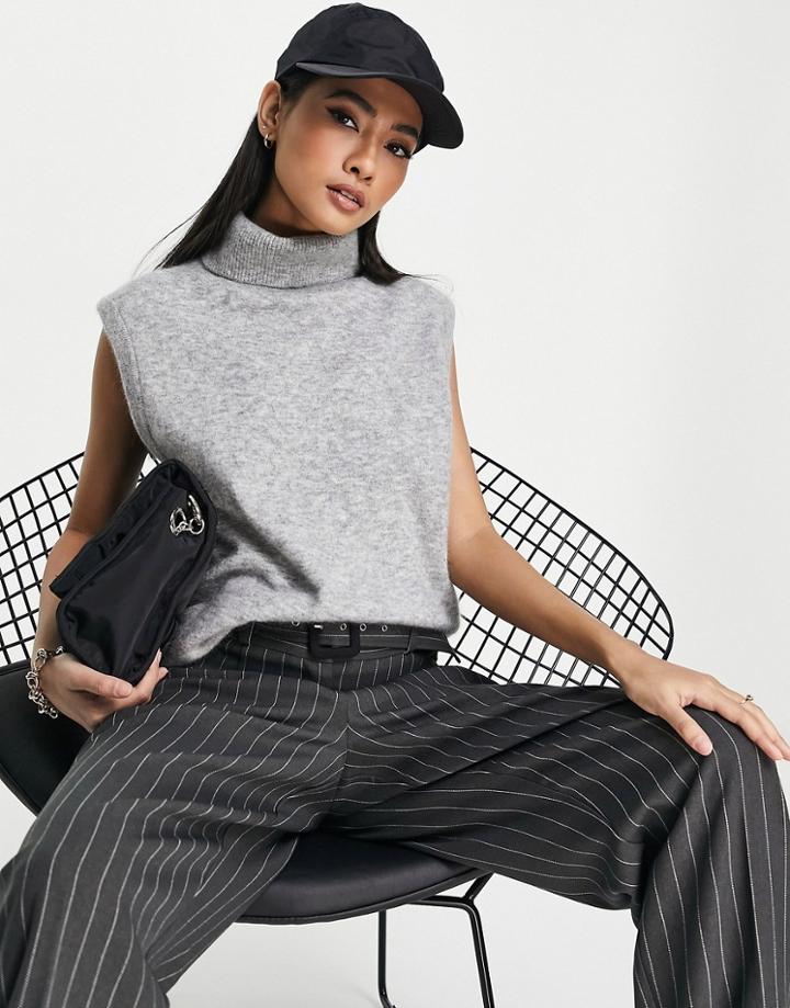 & Other Stories Responsible Mohair High Neck Sweater Vest In Gray