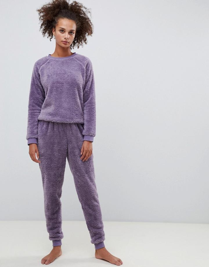 Asos Design Lounge Super Soft Sweat And Jogger Twosie - Gray