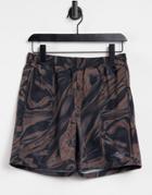 Asos 4505 Training Shorts With All Over Print-brown