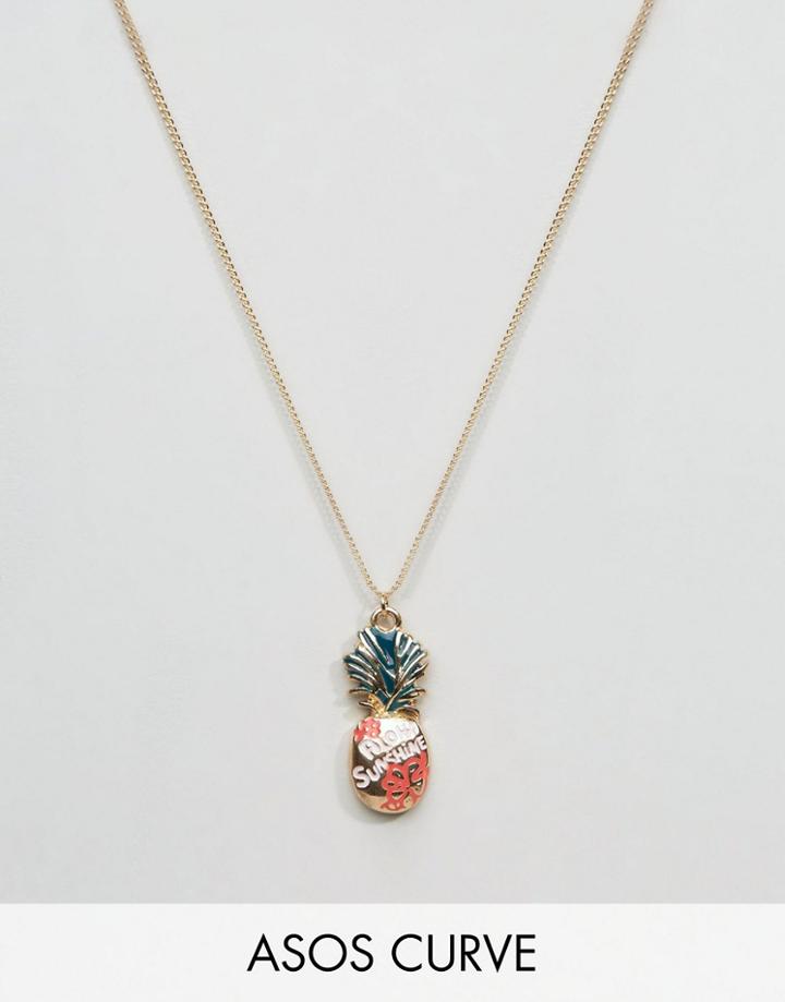 Asos Curve Colourful Pineapple Necklace - Multi