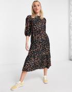 Influence Tiered Midi Dress In Floral Print-multi