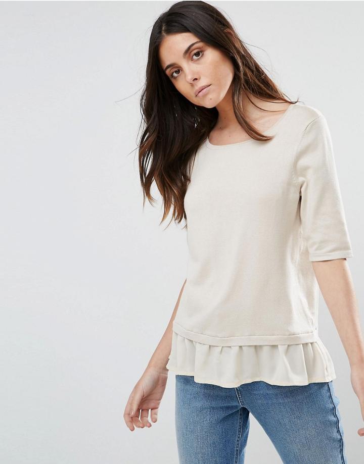 Vero Moda Peplum Hem Top - Cream