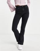 Stradivarius Low Waist Flare Jean In Black