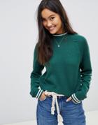 Hollister High Neck Crop Sweater - Green