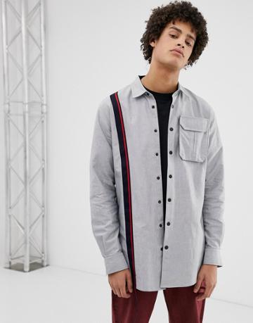 Lyph Over Shirt In Gray With Taping Reg Fit - Gray