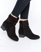 New Look Faux Suede Boots - Black