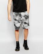Cheap Monday Sweat Shorts Razor Clouds Print In Gray Melange - Gray Melange
