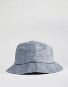 New Look Bucket Hat In Blue Chambray - Navy