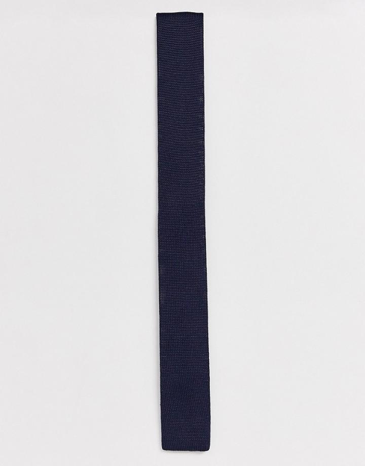 Selected Homme Knitted Tie In Navy