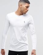 Religion Crew Neck Long Sleeve T-shirt In Muscle Fit - White