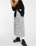 Love Moschino All-over Rain Pleated Midi Skirt In Black