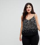 Asos Curve Cami Top With Sequin Embellishment - Black