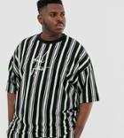 Asos Design Plus Two-piece Oversized Dark Future Striped T-shirt - Multi
