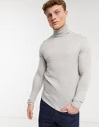 Lambretta Roll Neck Sweater In Gray-grey