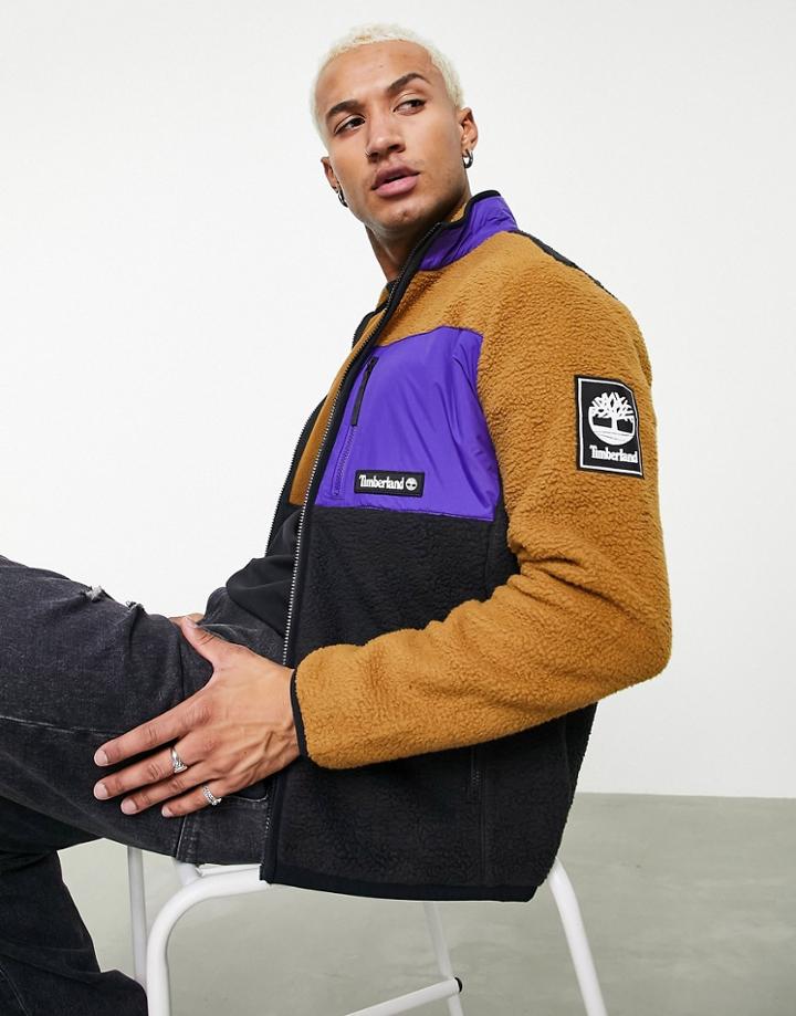 Timberland Outdoor Archive Sherpa Fleece Jacket In Multi - Part Of A Set