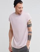 Asos Oversized Sleeveless T-shirt In Pink - Old Rose Marl
