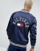 Tommy Jeans 90s Satin Bomber M11 Back Embroidery In Navy - Navy