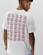 New Love Club Pig Skate Back Print T-shirt In Oversized-white
