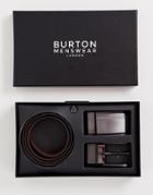 Burton Menswear Changeable Buckle Belt Gift Box In Black - Black