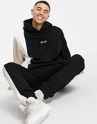 Topman Set Color Block Hoodie In Black