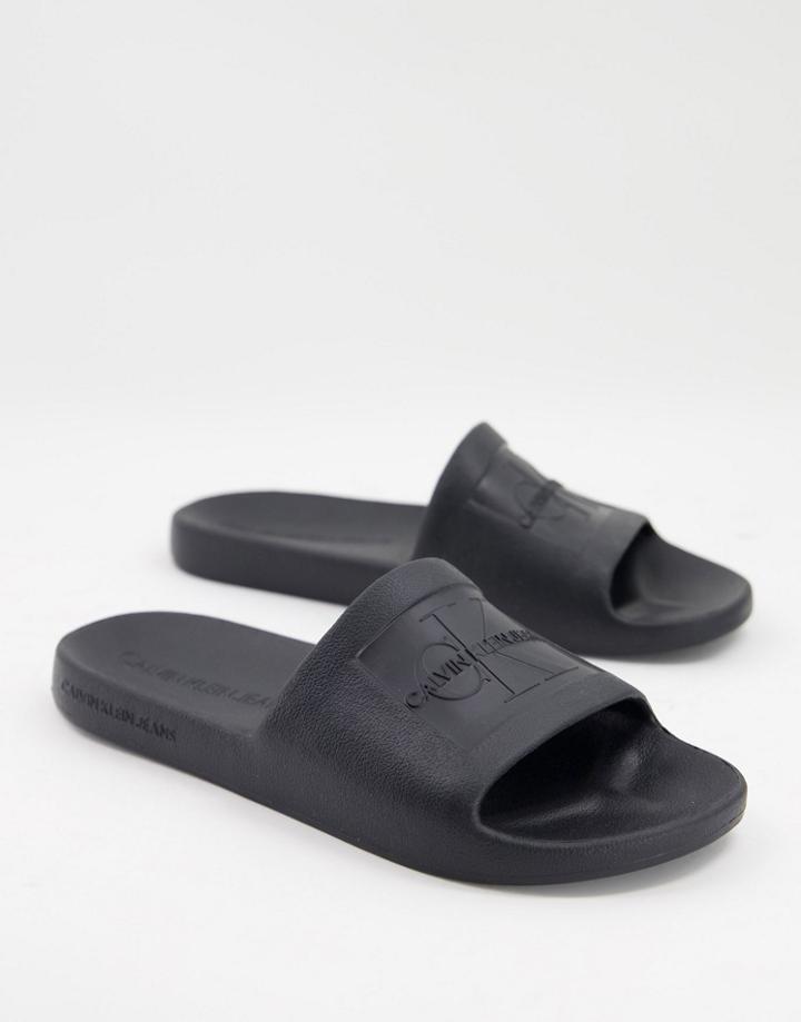 Calvin Klein Eva Slides In Black