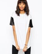 Asos T-shirt With Sequin Sleeve