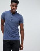 Brave Soul Washed Faded Polo - Blue