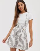 Asos Design Palm Print Jumper Dress Mini Skirt - Multi