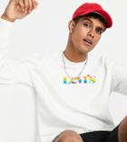 Levi's Pride Capsule Relaxed Fit Logo Print Sweatshirt In Neutral White