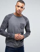 Esprit Sweatshirt With Contrast Raglan Sleeves - Black