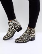 Asos All For It Leather Buckle Ankle Boots-multi