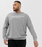 Replika Plus Crew Neck Sweater In Gray With Logo - Gray