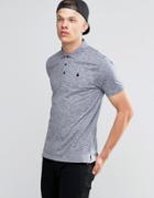 Asos Muscle Fit Slub Polo With Logo In Blue - Blue