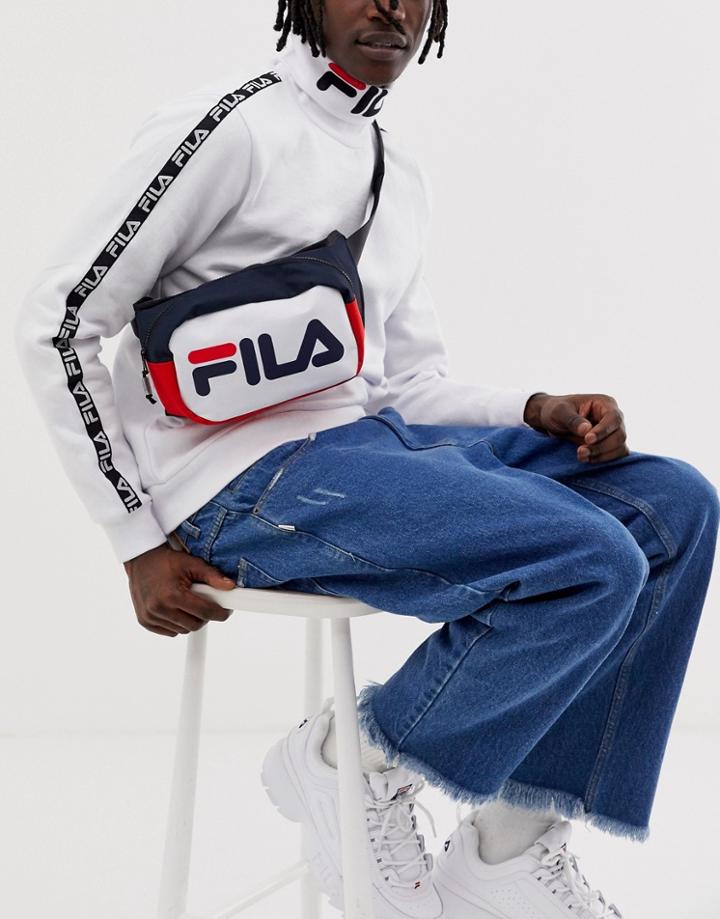Fila Bisley Waist Bag With Large Logo In Navy - Navy
