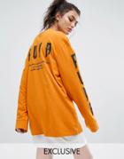 Puma Exclusive To Asos Statement Oversized Long Sleeve T-shirt - Yellow
