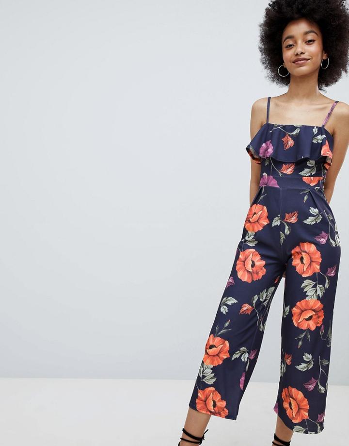 Lasula Floral Print Strappy Jumpsuit - Multi