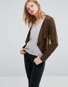 Only Faux Suede Jacket - Brown
