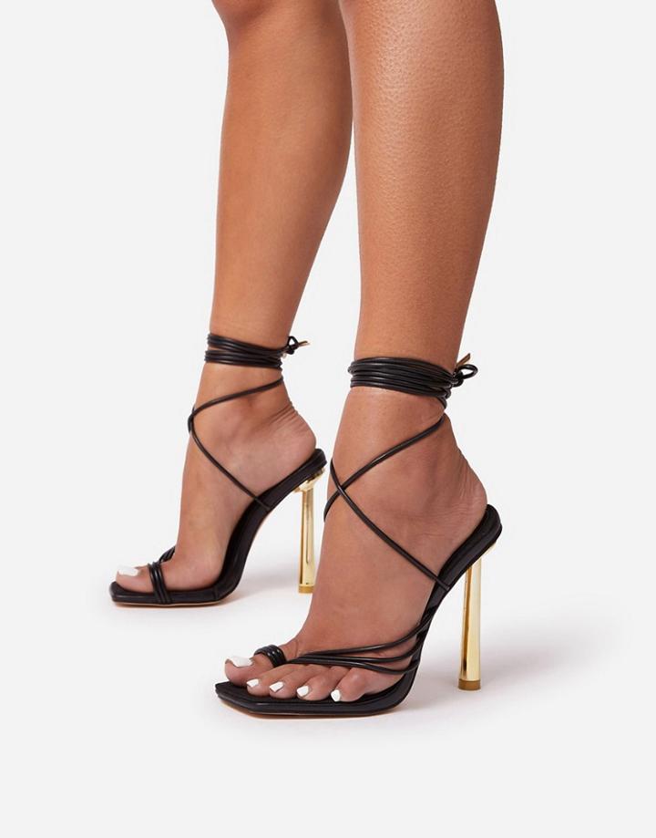 Ego X Jess Hunt Metal Heel Sandals In Black