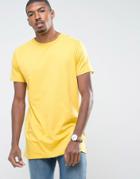 Brave Soul Bright Longline T-shirt - Yellow