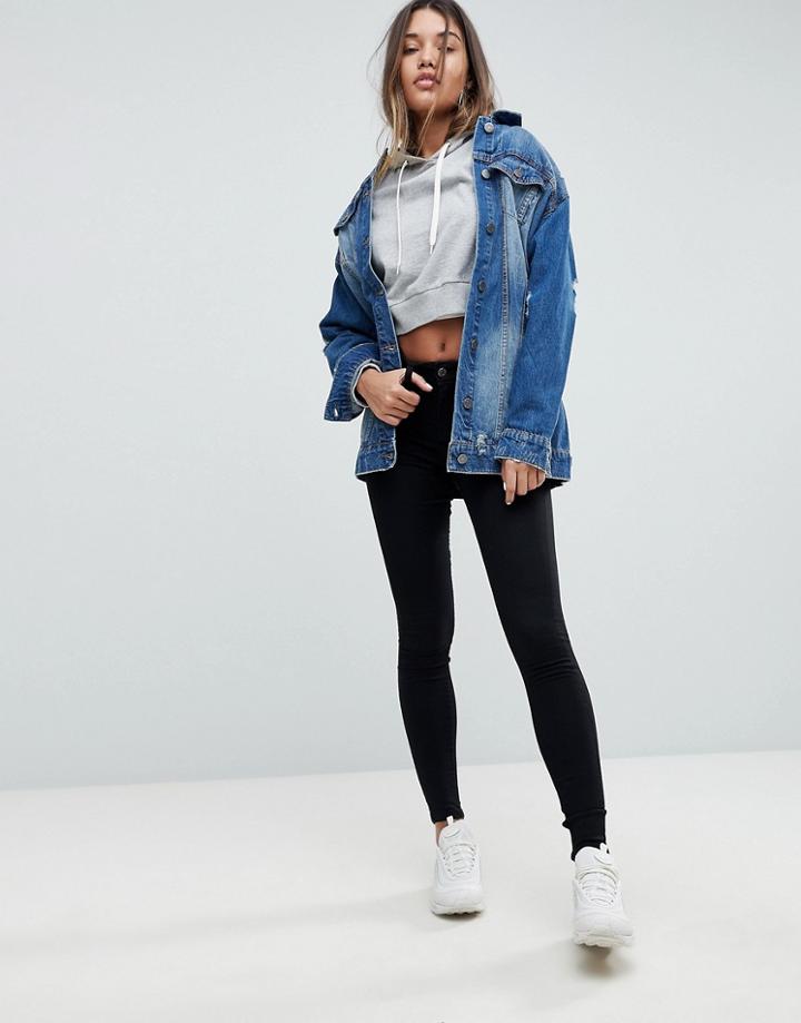 Noisy May High Waisted Jegging - Black
